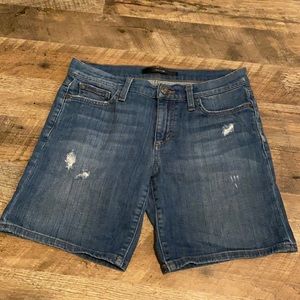 Joe’s Jeans mid rise jean shorts.